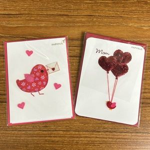 Two Valentine’s Day cards. New in protective plastic by Papyrus.